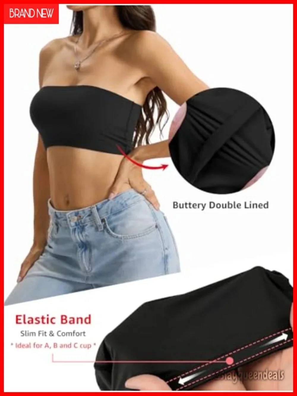 Double Lined Tube Top Crop Tank Top Strapless Bandeau Shirt Going Out Top
